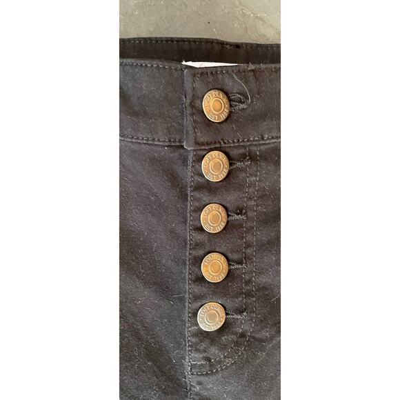 Loft Black Straight Leg Button Fly Pants Size 10 NWT Frayed Ankles RN#140923 - Picture 2 of 7